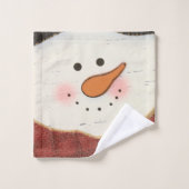 Rustige sneeuwman bad handdoek (Wasdoekje)