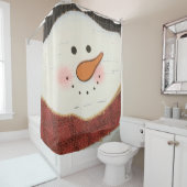 Rustige sneeuwman douchegordijn (In situ)