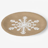 Rustige sneeuwvlok op kraftpapier papieren bordje (Gekanteld)