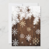 Rustige sneeuwvlokken met winterkerstbruiloft kaart (Achterkant)