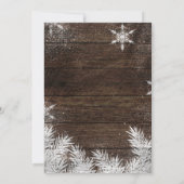 Rustige sneeuwvlokken winterbruiloft kaart (Achterkant)