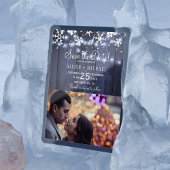 Rustige sneeuwvlokken winterfotobruiloft met verva save the date