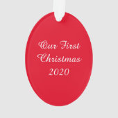 Rustige snoeprietenhartliefde voor onze eerste ker ornament (achterkant)