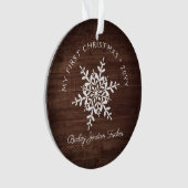 Rustige Snowflakes Baby eerste kerstgeboorte Stat Ornament (voorkant)
