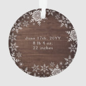 Rustige Snowflakes Baby eerste kerstgeboorte Stat Ornament (achterkant)