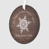 Rustige Snowflakes Baby eerste kerstgeboorte Stat Ornament (voorkant)