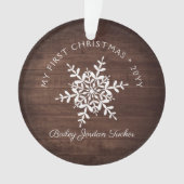 Rustige Snowflakes Baby eerste kerstgeboorte Stat Ornament (voorkant)