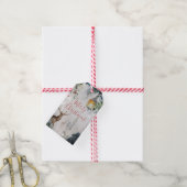 Rustige Snowy Kerstmis Deer Lantern Labels 2 Cadeaulabel (Met Touw)