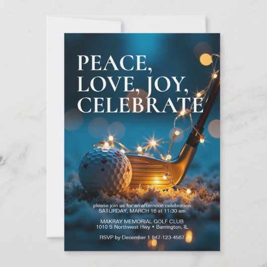 Rustige Snowy Night Golf Kerstfeest Kaart (Voorkant)