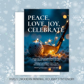 Rustige Snowy Night Golf Kerstfeest Kaart