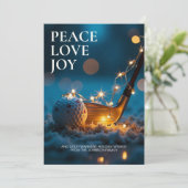 Rustige Snowy Night Golf Kerstfoto Feestdagenkaart (Staand voorkant)