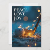 Rustige Snowy Night Golf Kerstfoto Feestdagenkaart (Voorkant)