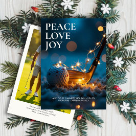 Rustige Snowy Night Golf Kerstfoto Feestdagenkaart