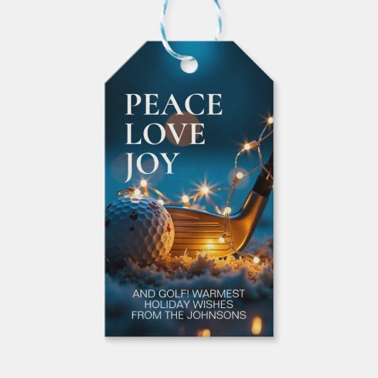 Rustige Snowy Night Golf Kerstmis Cadeaulabel (Voorkant)