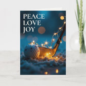 Rustige Snowy Night Golf Kerstmis Feestdagen Kaart (Voorkant)