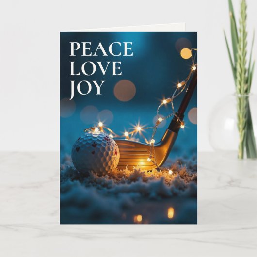 Rustige Snowy Night Golf Kerstmis Feestdagen Kaart (Voorkant)