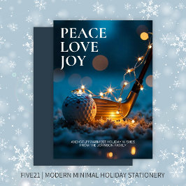 Rustige Snowy Night Golf Kerstmis Feestdagenkaart