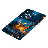 Rustige Snowy Night Golf Kerstmis Magneet (Linkerzijde)