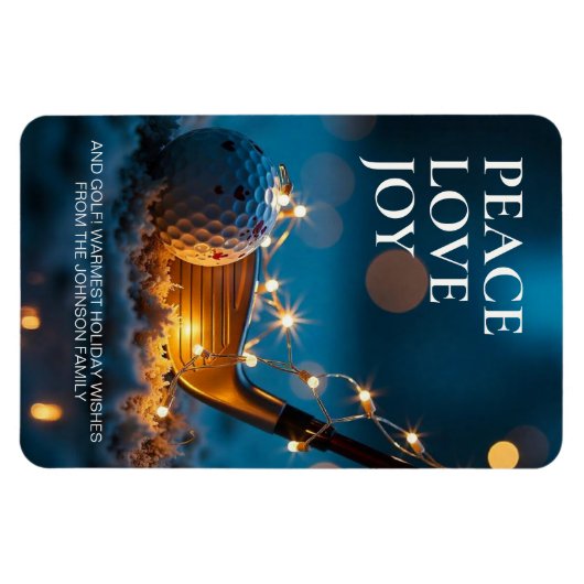 Rustige Snowy Night Golf Kerstmis Magneet (Horizontaal)
