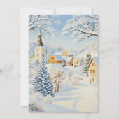 Rustige Snowy Village Christmas Kaart (Voorkant)