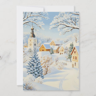 Rustige Snowy Village Christmas Kaart