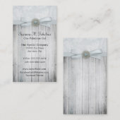 Rustige Soft Blue Ribbon Sparkle Visitekaartje (Voorkant / Achterkant)