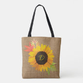 Rustige soonbloemen en vuurwapenmonogram tote bag (Achterkant)