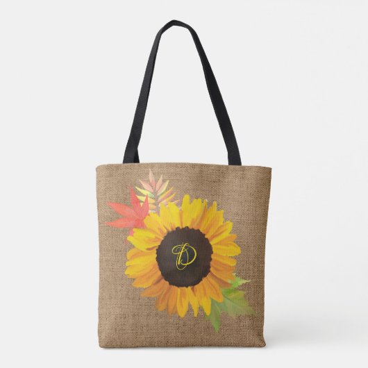 Rustige soonbloemen en vuurwapenmonogram tote bag (Achterkant)