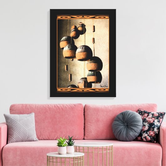 Rustige Southwest Spiraled Wind Chime still Life Canvas Afdruk (Insitu (Woonkamer))