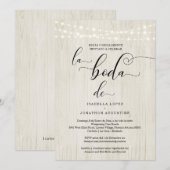 Rustige Spaanse bruiloft in één W-RSVP-register Kaart (Voorkant / Achterkant)