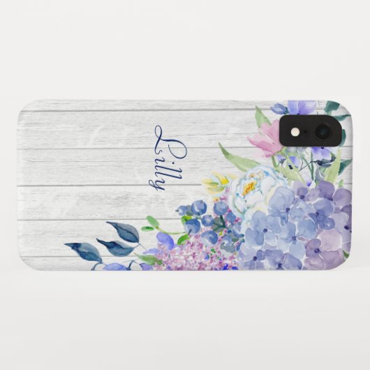 Rustige, speciaal voor Waterverf Paarse hydrangeas Case-Mate iPhone Case (Achterkant (horizontaal))