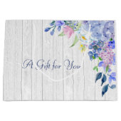 Rustige, speciaal voor Waterverf Paarse hydrangeas Groot Cadeauzakje (Voorkant)