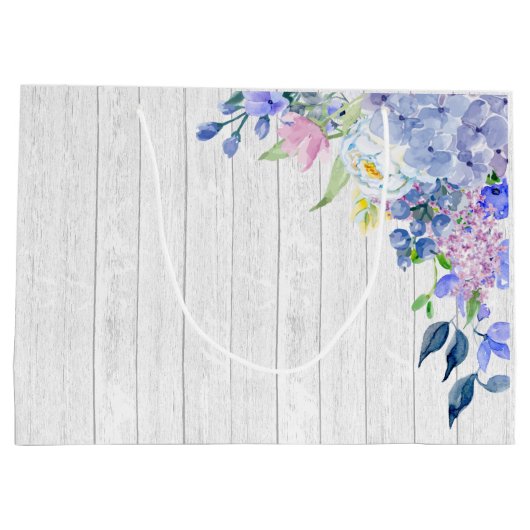 Rustige, speciaal voor Waterverf Paarse hydrangeas Groot Cadeauzakje (Achterkant)