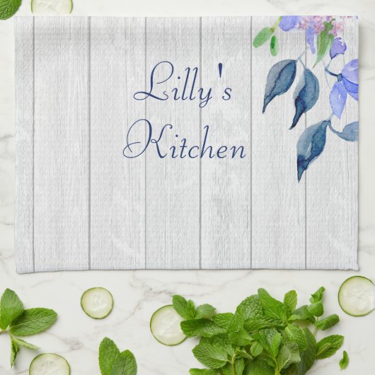 Rustige, speciaal voor Waterverf Paarse hydrangeas Theedoek (Gevouwen)