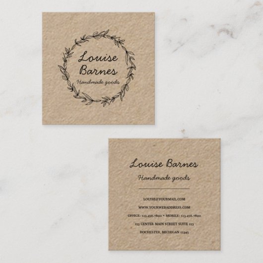 Rustige spleet op kraftvierkant visitekaartje (Voorkant / Achterkant)