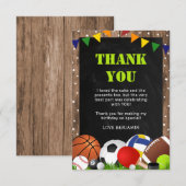 Rustige sport Gedekte kinderen van afgelopen dag Bedankkaart (Voorkant / Achterkant)