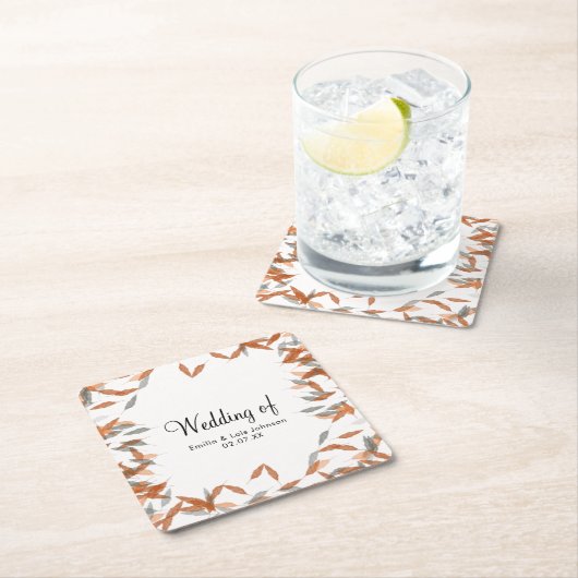 Rustige springende lef-pampas drijvende bruiloft kartonnen onderzetters (Insitu)