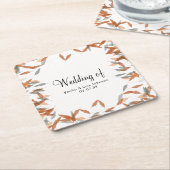 Rustige springende lef-pampas drijvende bruiloft kartonnen onderzetters (Schuin)