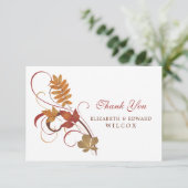 Rustige springplank bruiloft monogram bedankkaart (Staand voorkant)