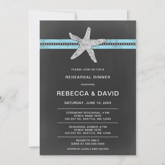 Rustige Starfish Zee Ocean Beach repesal Dinner Kaart (Voorkant)