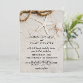 Rustige Startvis Tropische kuststrand bruiloft Kaart (Staand voorkant)