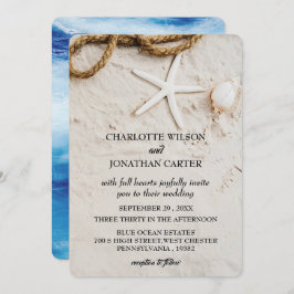 Rustige Startvis Tropische kuststrand bruiloft Kaart