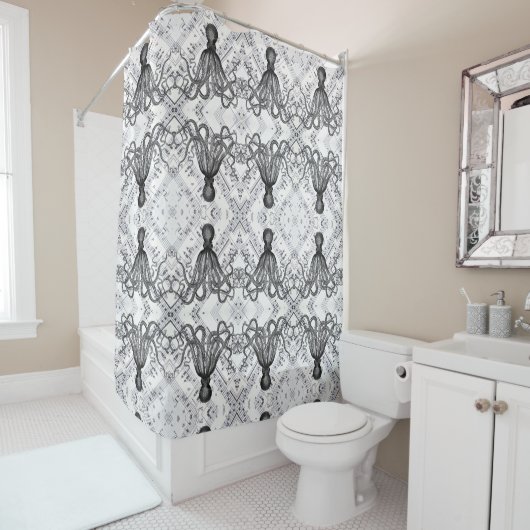 rustige steampunk  octopus douchegordijn (In situ)