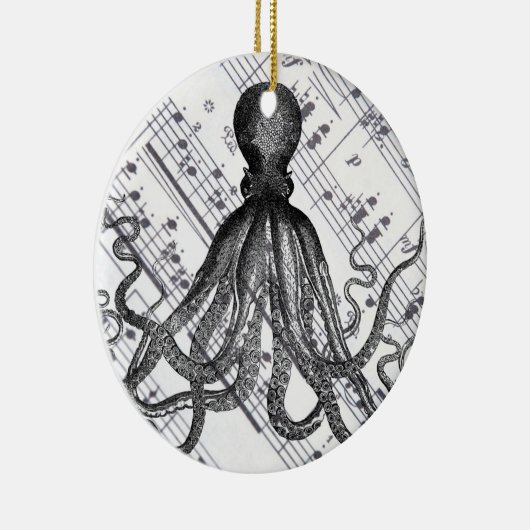 rustige steampunk  octopus keramisch ornament (Rechts)