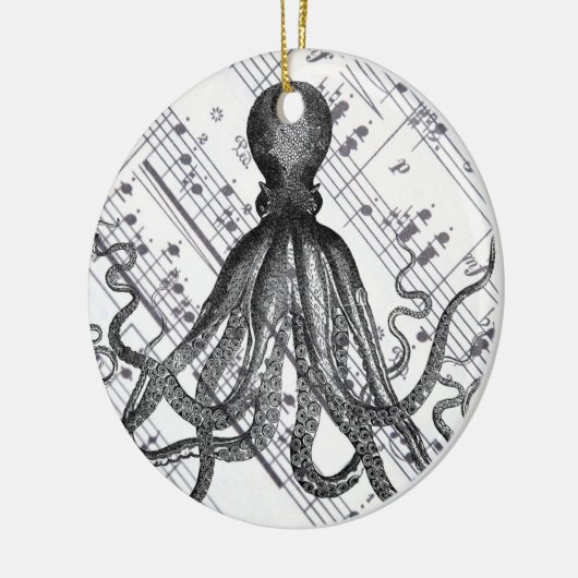 rustige steampunk  octopus keramisch ornament (Links)