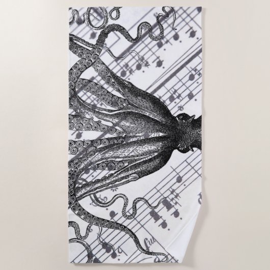 rustige steampunk  octopus strandlaken (Voorkant)