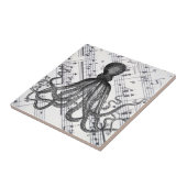 rustige steampunk  octopus tegeltje (Zijkant)