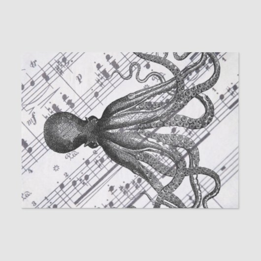 rustige steampunk  octopus tissuepapier (Voorkant)