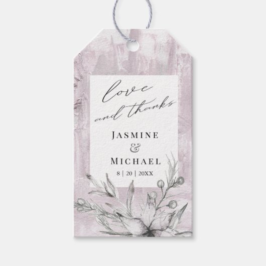 rustige stencil botanic dank u label cadeaulabel (Voorkant)