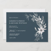 rustige stencil botanics elegant bruiloft kaart (Voorkant)